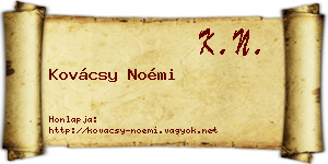 Kovácsy Noémi névjegykártya